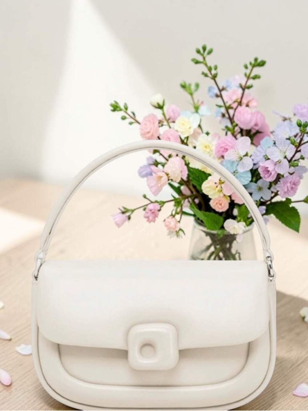 La Festin Leather cream cloud small shoulder to Crossbody bag - Picture 12 of 12
